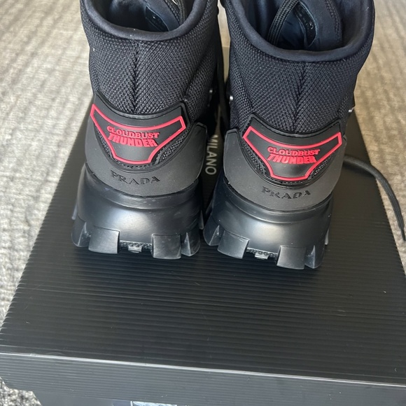 Prada Cloudbust Thunder knit fabric high-top sneakers - Picture 3 of 7